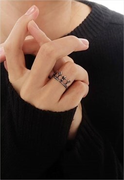Crown Ring Women Sterling Silver Ring