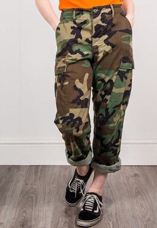 90'S VINTAGE CAMO GRUNGE ARMY TROUSERS