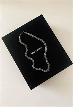 CITY BANKER. Silver Chunky Rope Chain Necklace