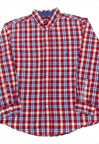 Chaps By Ralph Lauren Vintage Men's Red & Blue Check Shirt