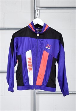 Vintage Puma Track Jacket in Purple Zip Up Sports Jumper XS