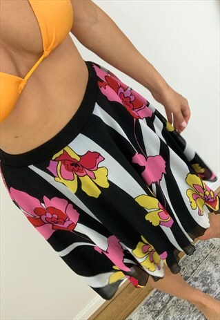 1990'S BOLD PRINT CIRCLE SKIRT
