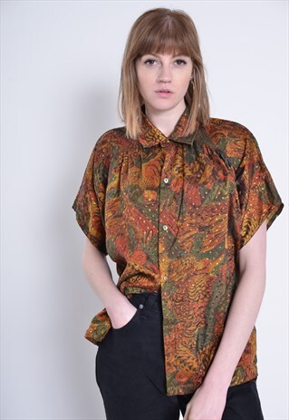 VINTAGE ABSTRACT CRAZY PATTERNED SHIRT
