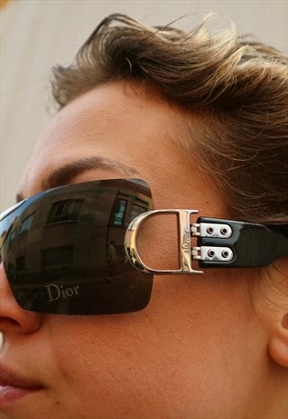 Vintage rare Christian Dior big logo detail sunglasses 