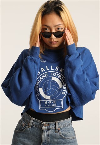 VINTAGE UMBRO PRINT LOGO CROPPED SWEATSHIRT
