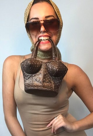 VINTAGE Y2K METALLIC BODICE SMALL MINI BAG TREND HANDBAG