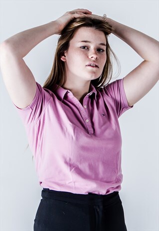 VINTAGE 90S TOMMY HILFIGER POLO SHIRT IN PINK