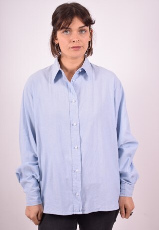 WOMENS VINTAGE SHIRT XL BLUE 90S