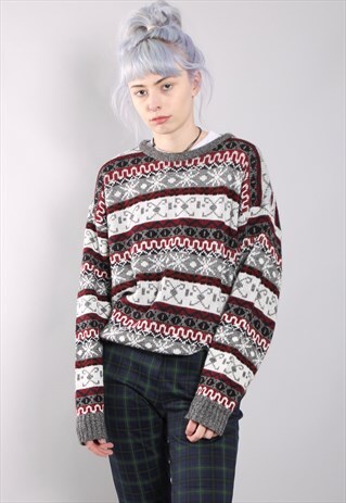 VINTAGE ABSTRACT CRAZY FESTIVAL PATTERN JUMPER