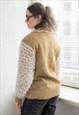 VINTAGE 80'S MUSTARD/WHITE KNITTED CARDIGAN