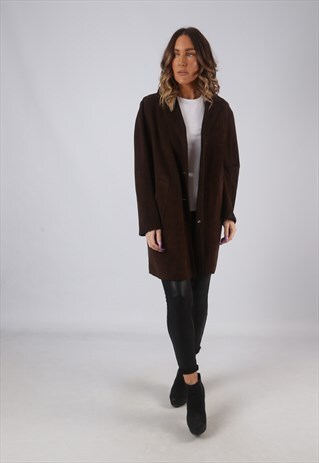 SUEDE LEATHER JACKET SHORT MID VINTAGE UK 16 (HWCG)