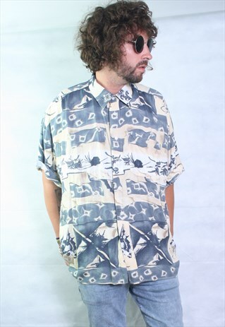 VINTAGE CRAZY PATTERN OVERSIZED FESTIVAL SHIRT