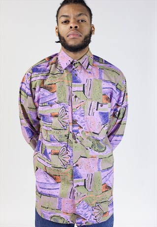 VINTAGE 90S ABSTRACT PATTERNED SHIRT