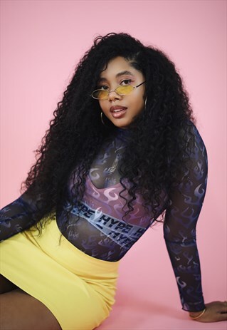 YELLOW SUMMER 90S Y2K SLIM SUNGLASSES SHADES