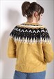 VINTAGE ABSTRACT CRAZY JAZZY PATTERNED JUMPER YELLOW