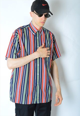 VINTAGE 90S COLOURFUL STRIPED SHIRT