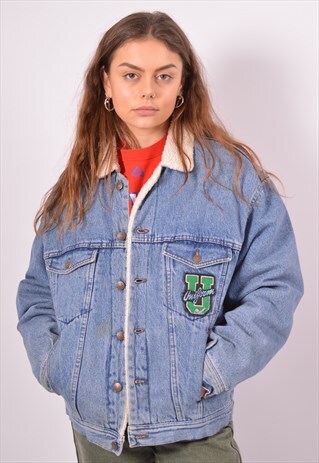 VINTAGE DENIM SHERPA JACKET BLUE