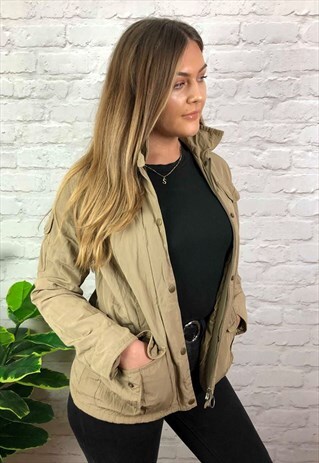 VINTAGE 90S BARBOUR WATERPROOF JACKET CAMEL UK 12