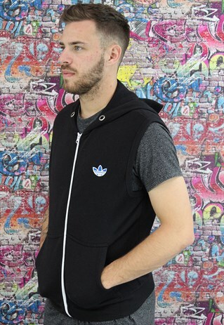 VINTAGE ADIDAS HOODIE/HOODED GILET. UNISEX SPORTSWEAR.
