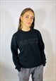 Vintage 90s Kenzo Black Embroidered Sweatshirt