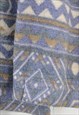 VINTAGE FLEECE 1/4 ZIP PATTERN BLUE MEDIUM