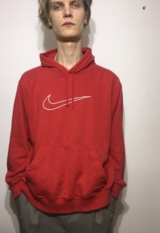 VINTAGE 90' OLDSCHOOL COOL UNISEX RED NIKE HOODIE
