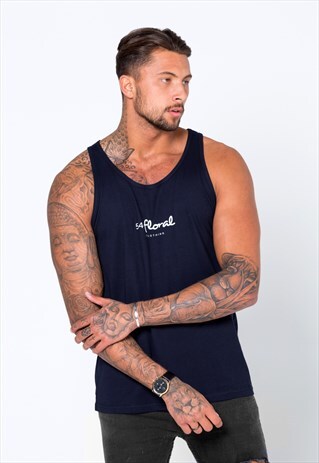 CORE GRAPHIC GYM HOLIDAY VEST - NAVY BLUE