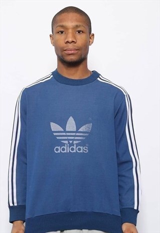 VINTAGE ADIDAS LOGO SWEATSHIRT BLUE