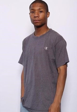 VINTAGE CHAMPION CHEST LOGO T-SHIRT GREY