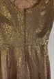 GOLD BROWN MINI FLORAL DRESS PARTY
