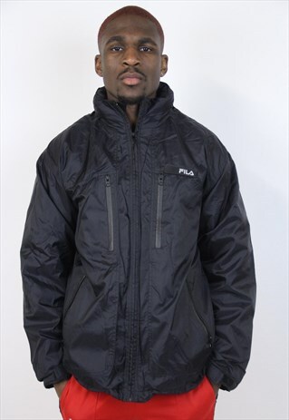 VINTAGE 90'S FILA BLACK SPORTS JACKET