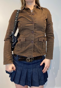 90s brown military jacket