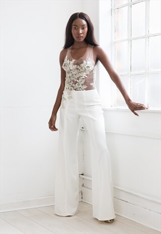 SHANNELLE TULLE MESH BRIDAL LADIES DAY JUMPSUIT