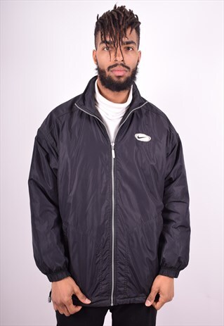 NIKE MENS VINTAGE PADDED JACKET MEDIUM BLACK 90'S