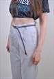 VINTAGE VOCATION THIN OVERSIZE BELT WITH STRIPED PATTERN