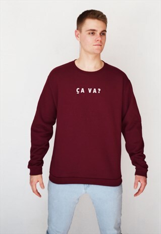 BURGUNDY CA VA? (WHITE) SWEATSHIRT