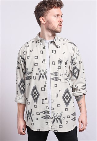 VINTAGE AZTEC PATTERNED SHIRT