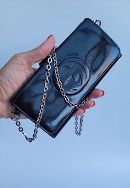 Vintage Gucci Soho Disco Black wallet on chain