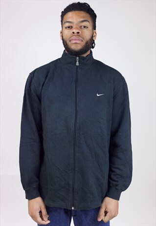 VINTAGE NIKE BLACK ZIP UP 90'S SWEATSHIRT