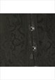 VINTAGE JACQUARD PATTERN BLACK CLASSIC BONED CORSET - L