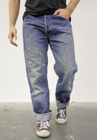 VINTAGE BLUE LEVI'S 501 PAINT JEANS