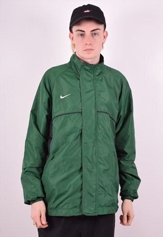 NIKE MENS VINTAGE WATERPROOF JACKET LARGE GREEN 90'S