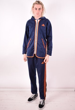 ADIDAS MENS VINTAGE FULL TRACKSUIT SMALL BLUE 90S