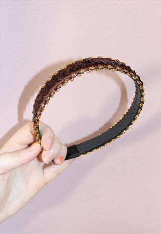 PRETTY DISTURBIA SEQUIN AND GOLD METALIC HEADBAND - GRUNGE