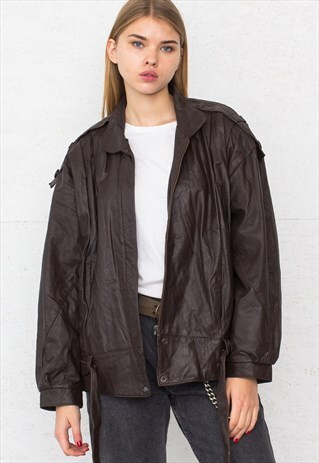 VINTAGE BROWN LEATHER JACKET