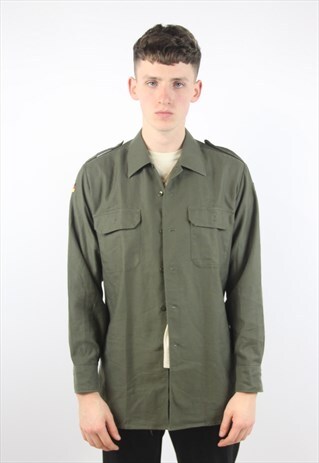 VINTAGE ARMY STYLE KHAKI SHIRT