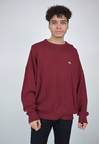 VINTAGE 90'S LACOSTE BURGUNDY JUMPER