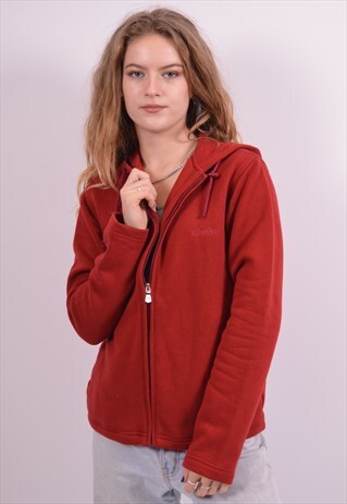ELLESSE WOMENS VINTAGE HOODIE SWEATER XS MAROON 90S