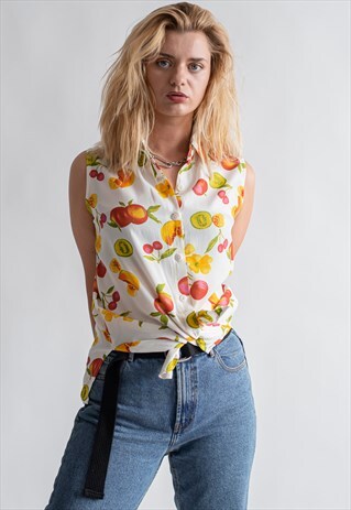 VINTAGE 80S FUNKY FESTIVAL FRUITY SHIRT