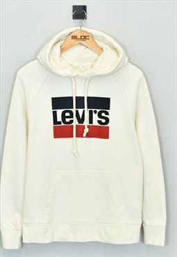 Vintage Levi's Hooded Sweatshirt Cream Small